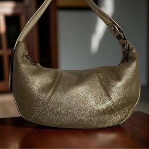 The Sak Leather Shoulder Bag Metallic Gold  Barrel Bag Pink Label